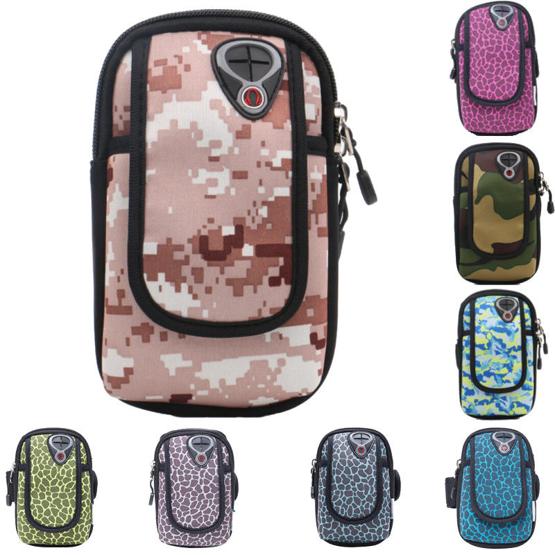 Outdoor Sports Arm Bag Wrist Arm Bag Mobile Phone Package Camouflage Printing Shockproof