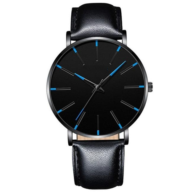 Minimalist Men's Fashion Ultra Thin Watches Simple Business Stainless Quartz