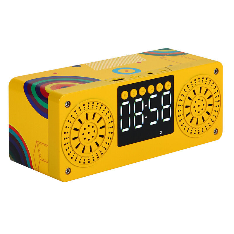 Bluetooth 5.0 Speaker Wireless Speaker LED Alarm Clock Music Player TF Card FM Radio Speaker