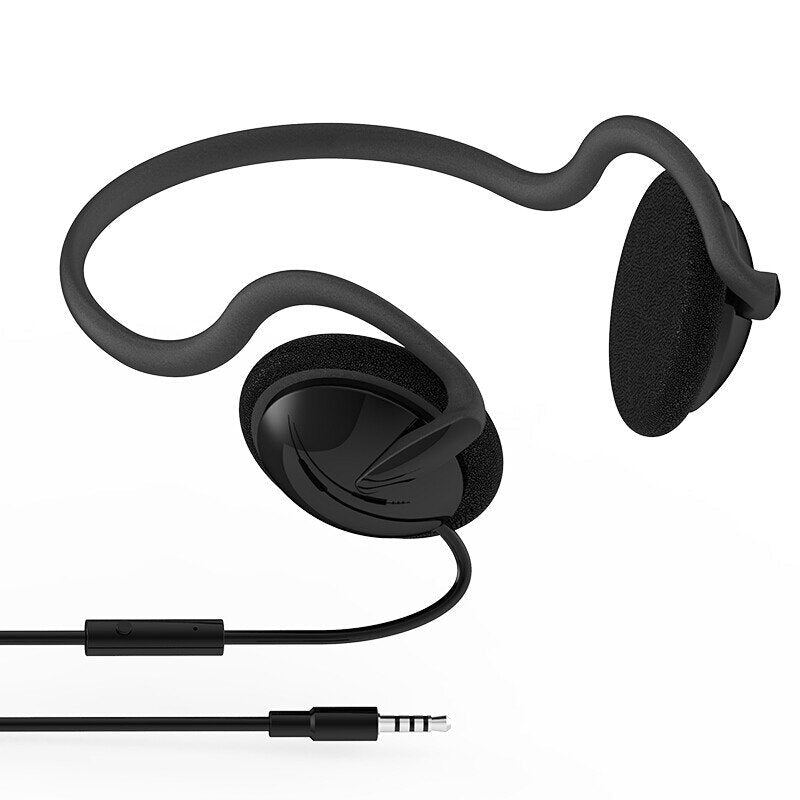 Wired Headphones Hi-Fi Stereo Earhooks Earbuds 3.5mm Rear-mounted Headsets with Mic for Gaming Computer Smart Phones