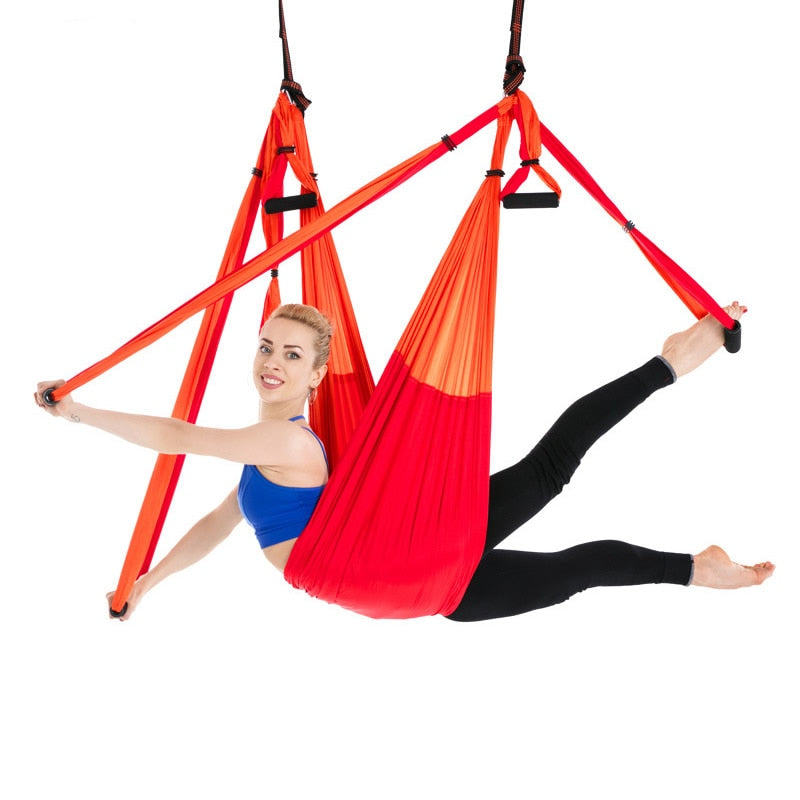 6 Handles Aerial Yoga Hammock Flying Swing Anti gravity Pilates Exercises Device