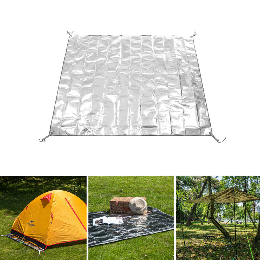 125/160/180x200cm Multifunction Picnic Mat 3 Layers Waterproof Aluminum Foil Mat Sunshading Canopy