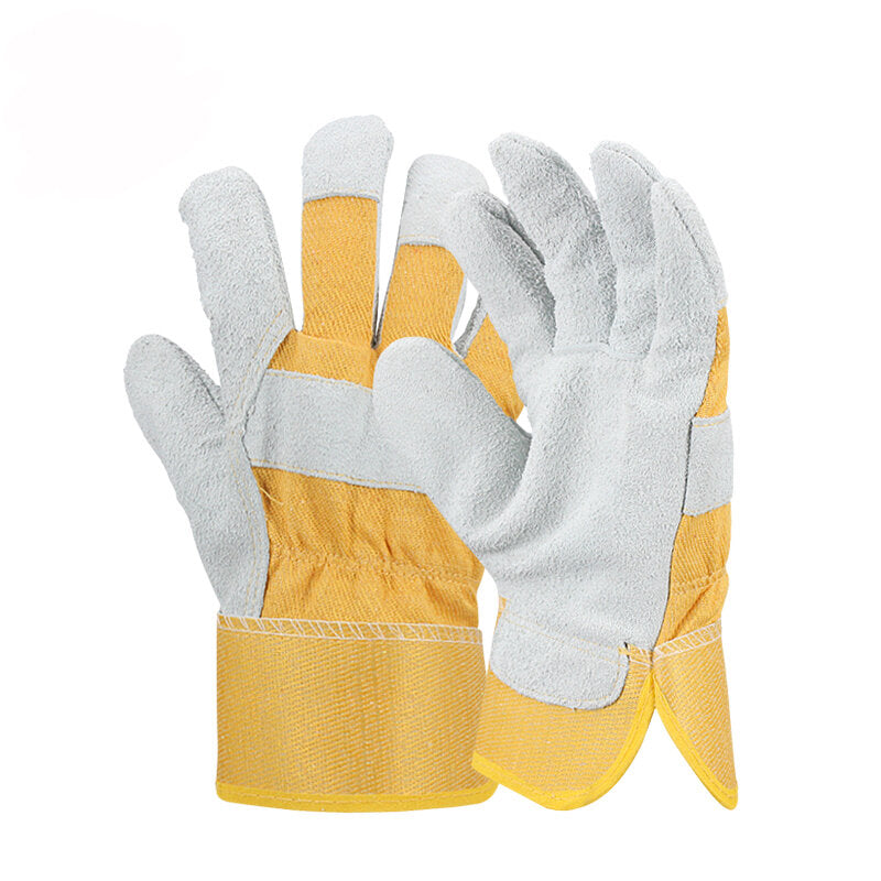 Gardening Protective Work Gloves Cow Split Leather Transport Driving Carrying Factory Working Glove