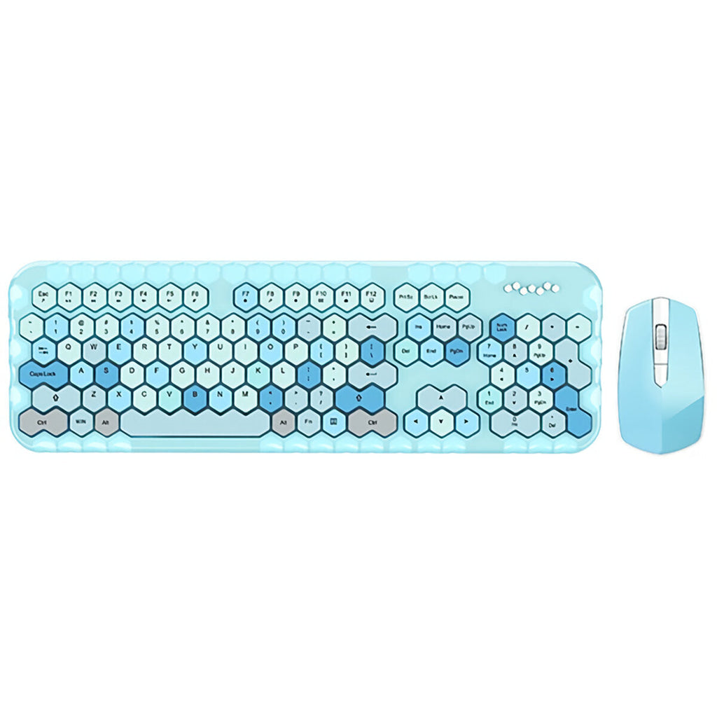 2.4G Wireless Keyboard & Mouse Set 104 Keys Honeycomb Keycaps Keyboard Office Mouse Combo for Laptop PC