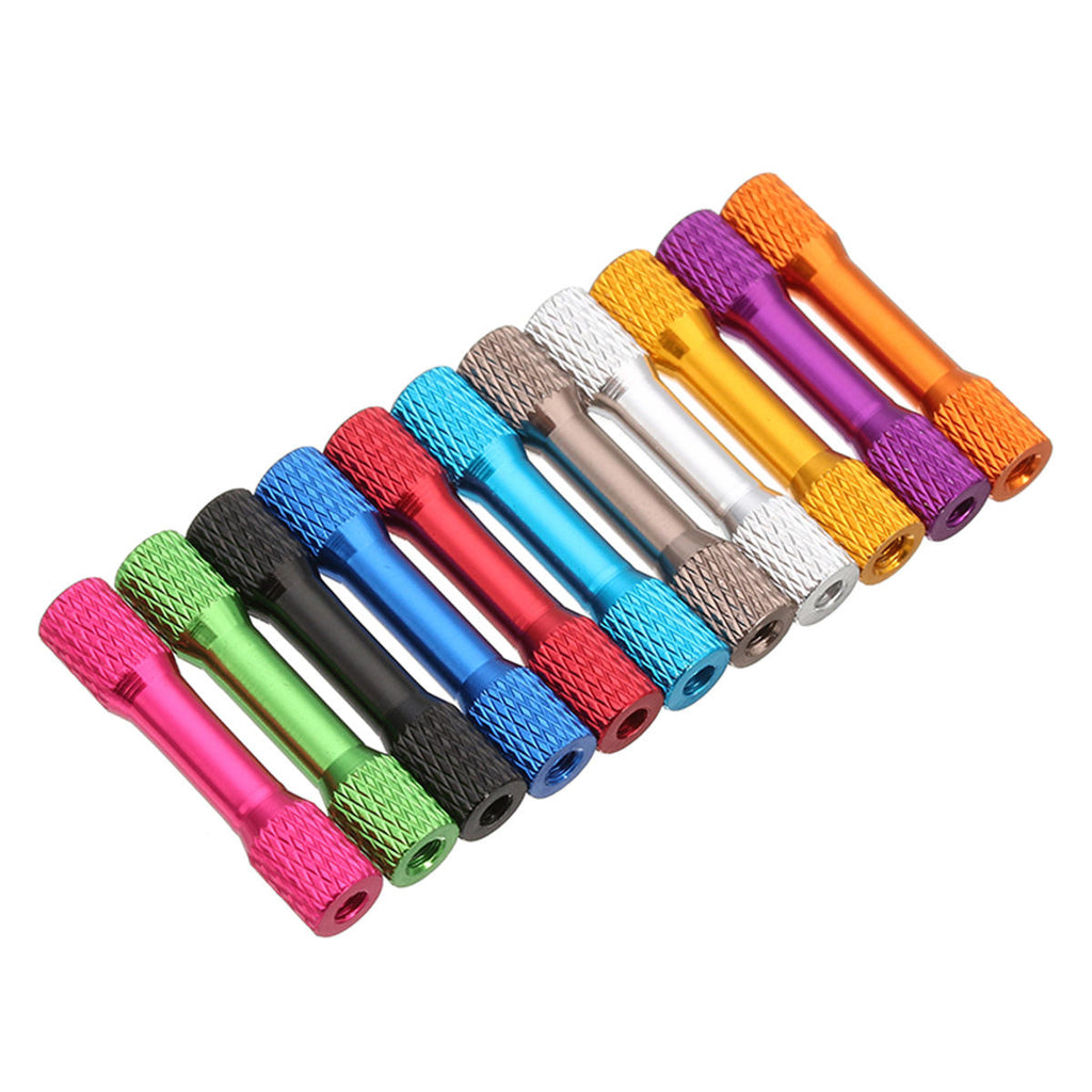 10Pcs M3 15mm Knurled Standoff Aluminum Alloy Multicolor