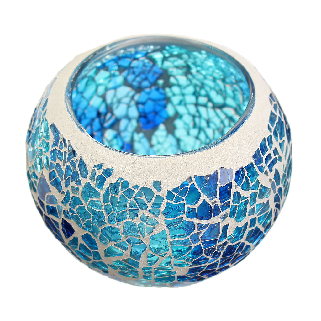 Glass Sparkling Mosaic Crystal Candle Holder Romantic Candle Container Valentine's Day Gift