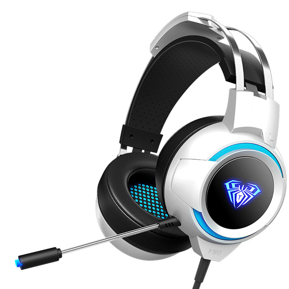 Gaming Headset 7.1 Channel 4D Surround Sound Stereo 50mm Unit Hi-Fi Headphone LED Light 360 Omnidirectional Noise Reduction Microphone