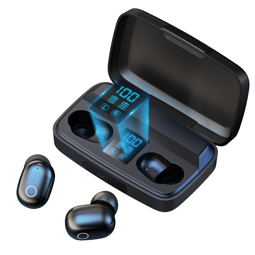 TWS Bluetooth Headset Fingerprint Power Bank Touch Control Stereo 3D Surround Stable Connection Ergonomic Design Earphone