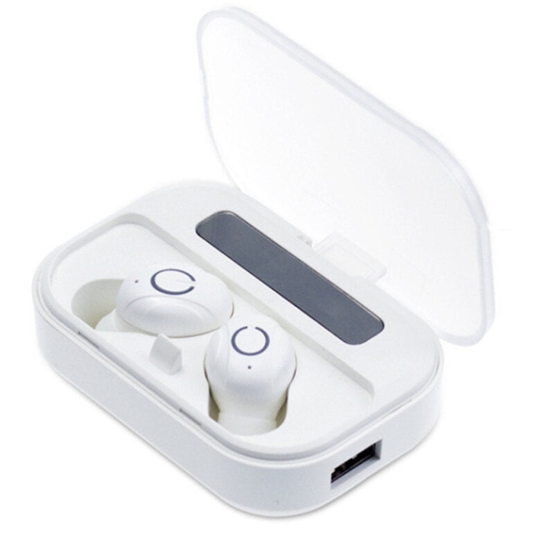 TWS Bluetooth 5.0 Earphone Wireless Earbuds 4000mAH Power Bank Stereo Headphone with Mic for iPhone Hu