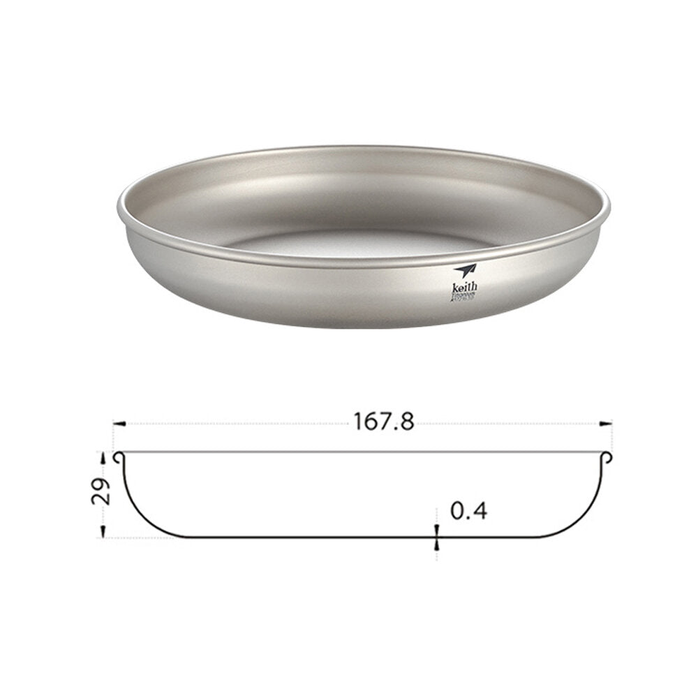 250/300/400/450ML Titanium Plates Tableware Dishes Ultralight Portable Outdoor Camping Picnic Travel