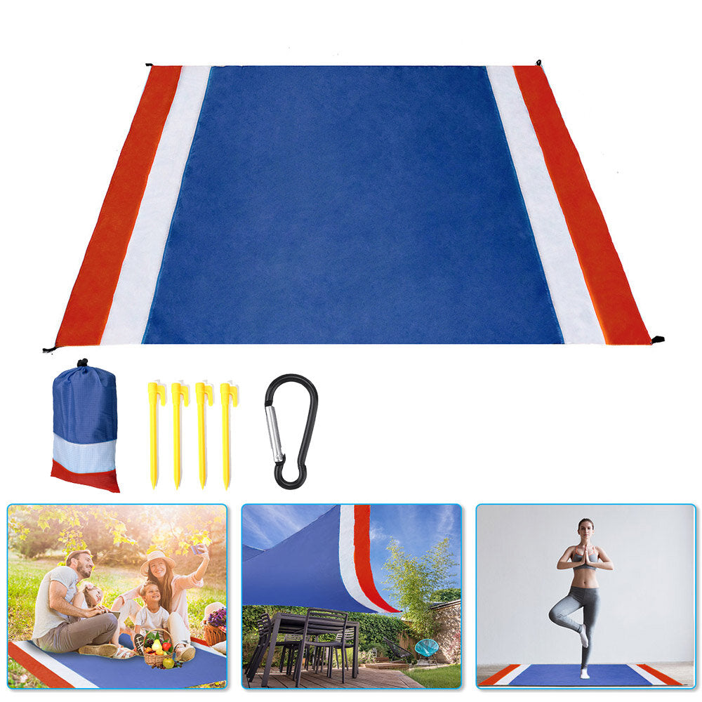 200x210cm Beach Mat Sand Free Blanket Waterproof Picnic Pad Oversize Sunshade Canopy Outdoor Camping Travel