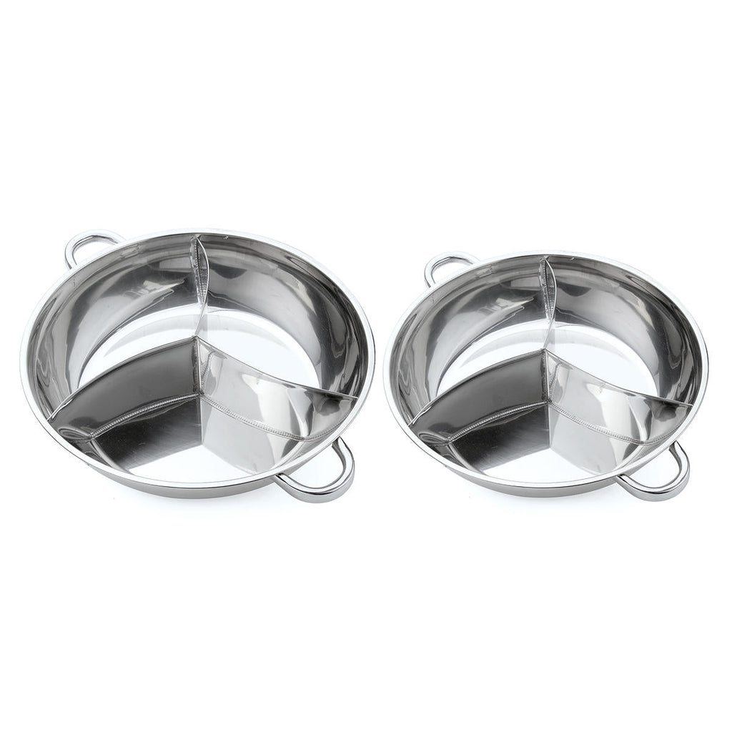 400/340mm 3 Taste Stainless Steel Hot Pot Cookware Soup Container 3 Site Induction Compatible