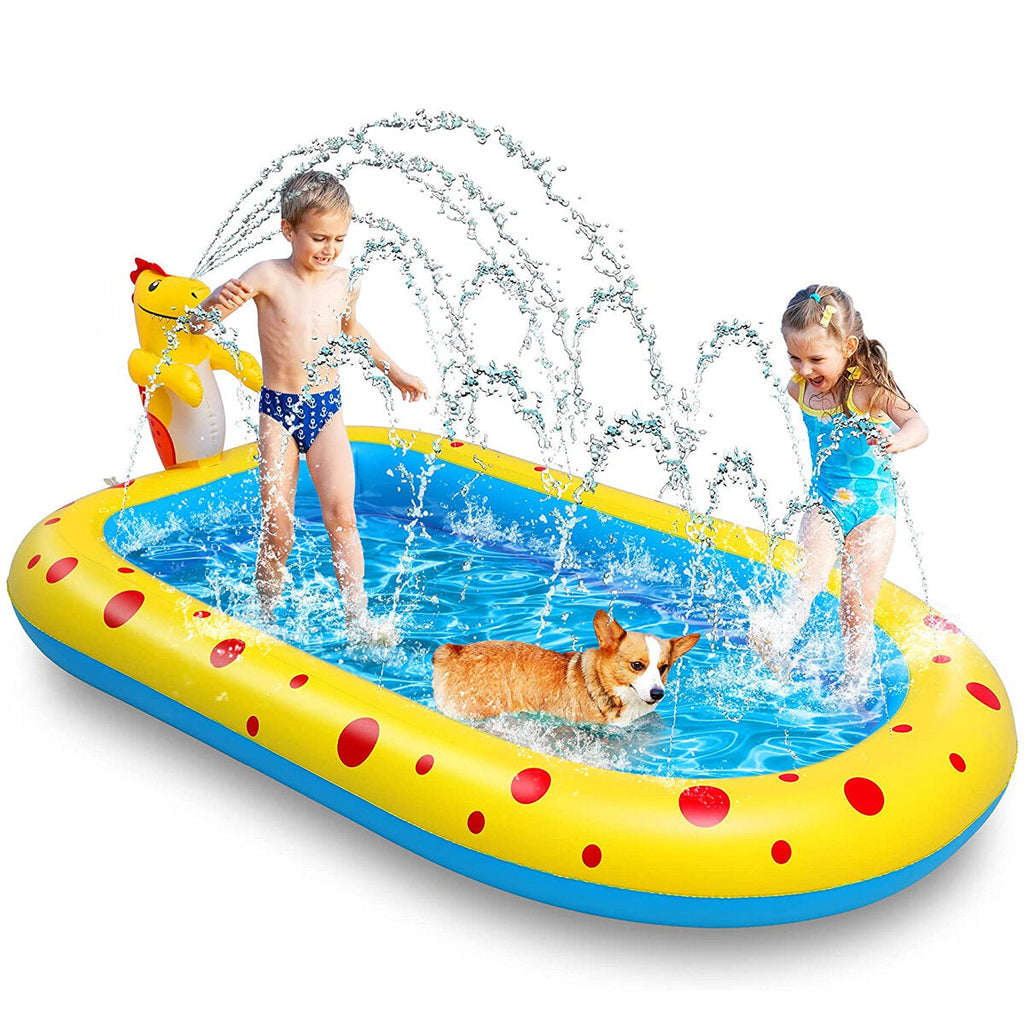 67*43inch Inflatable Fountain Pool Kids Baby Outdoor Water Toys Play Swimming Pool Suitable For Summer Party Backyard Garde