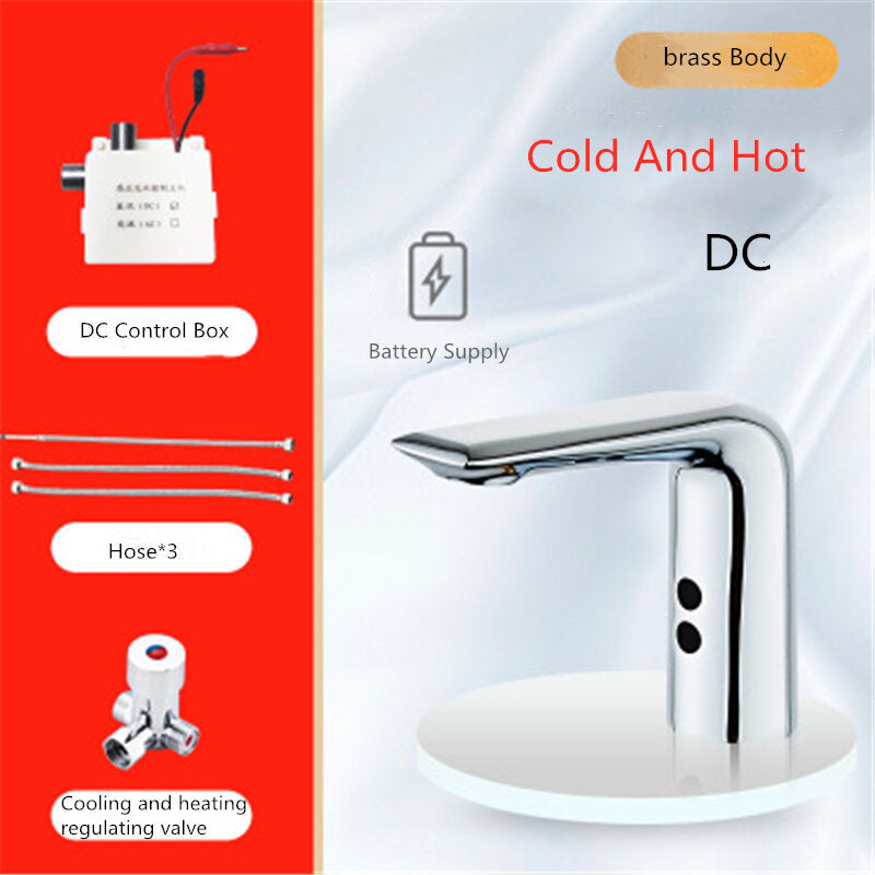 Sensor Faucet Automatic Hand-Free Infrared Sensor Sink Faucet Hot Cold Mixer Bathroom Basin Tap Smart Inductive Tap