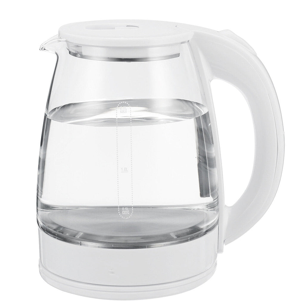 1500W 2L Electric Kettle Stainless Steel Portable Glass Kettle with Blue Light Glass Water Pot Home Boiler Kitchen Water Kettle