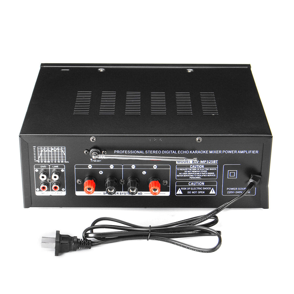 2000W Bluetooth Stereo Audio Power Amplifier Dual Channel USB SD FM FM Radio EQ with Remote Control 220V-240V for Home