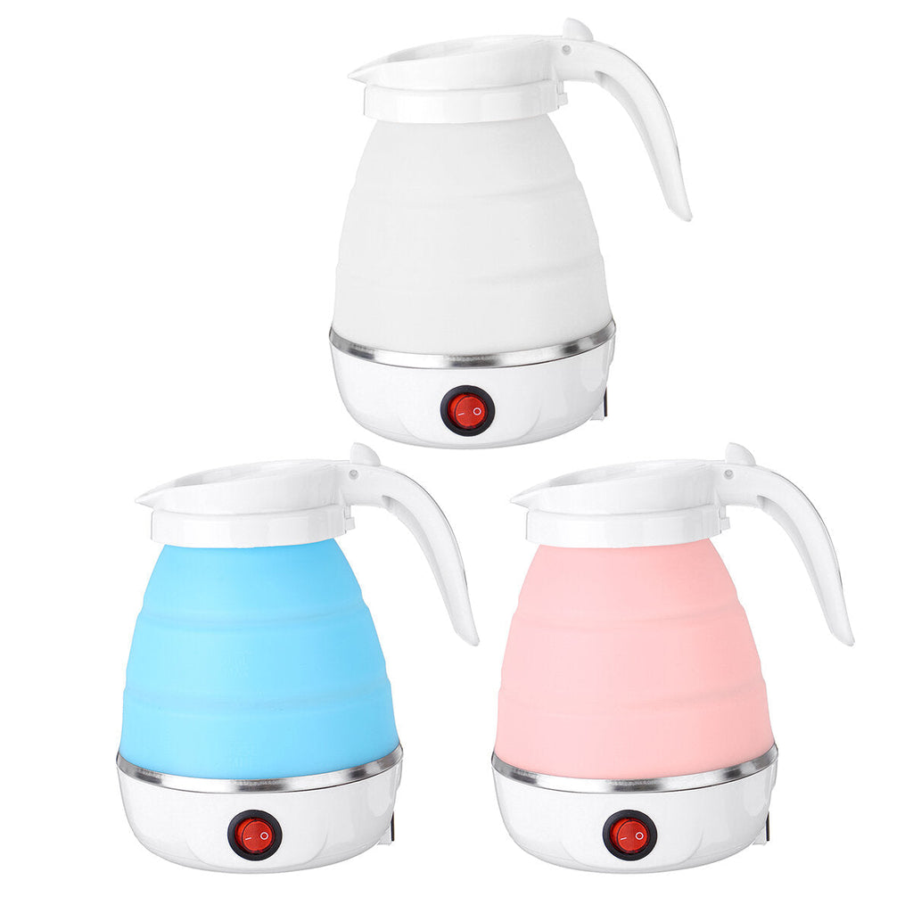 Portable Foldable Electric Silicone Water Kettle Travel Water Pot 600ml