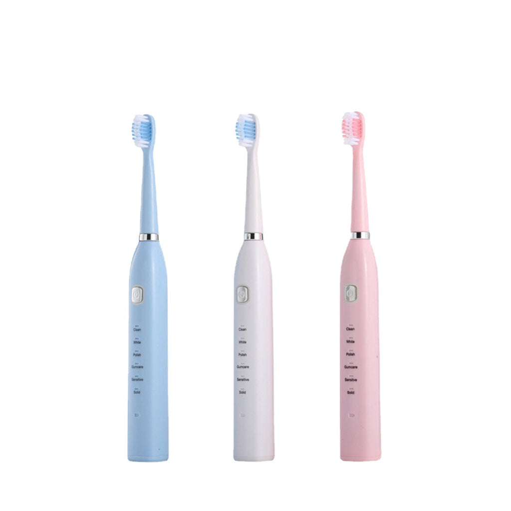 IPX7 Waterproof 500mAh Electric Toothbrush 6 Speed USB Rechargble Sonic Vibration Tooth Brush Whitening Oral Care With 3 Heads