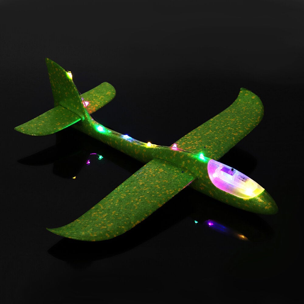 48cm 19'' Hand Launch Throwing Aircraft Airplane DIY Inertial EPP Plane Toy With LED Light