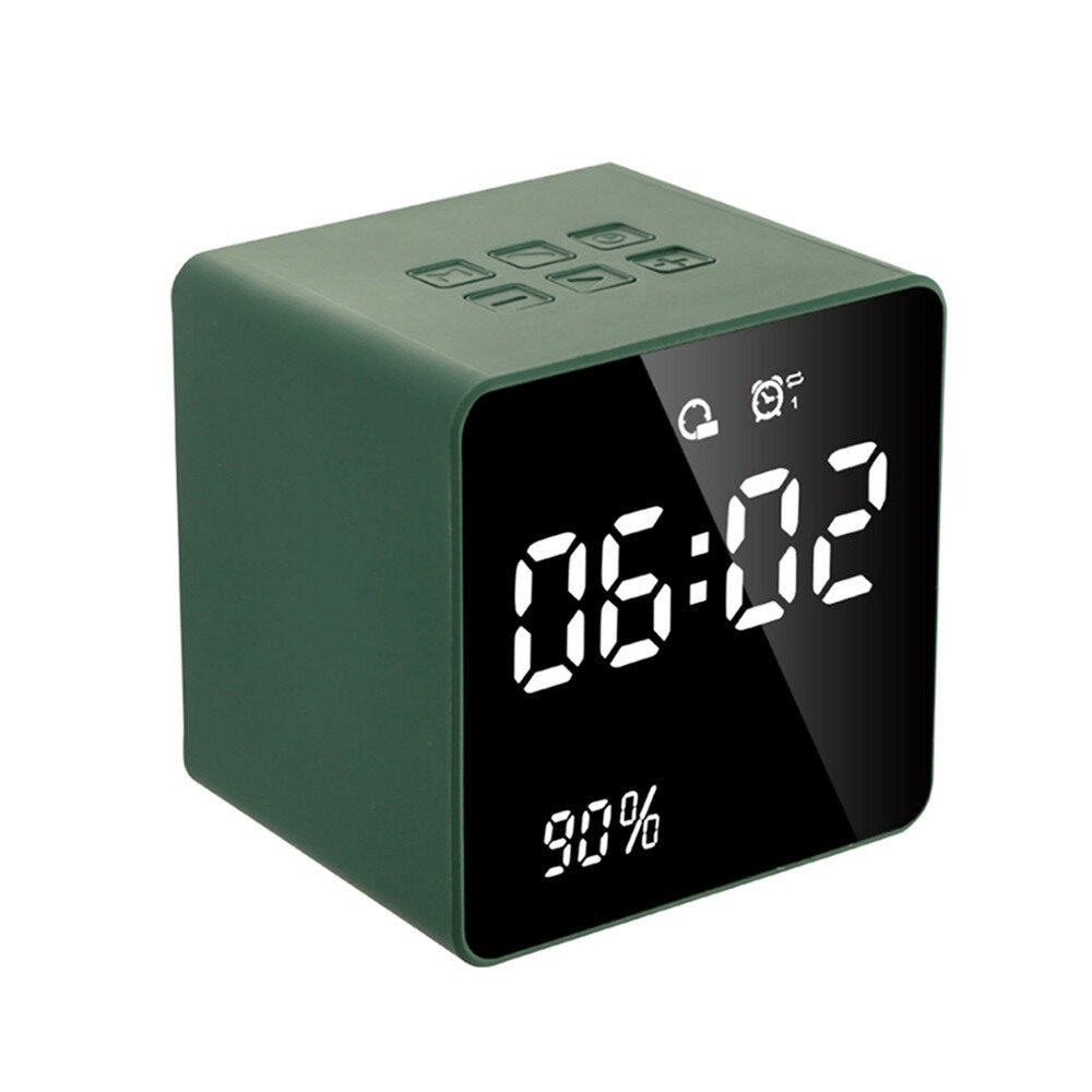 Bluetooth FM Radio Alarm Clock With USB Charging Wireless Mirror Bass Speaker