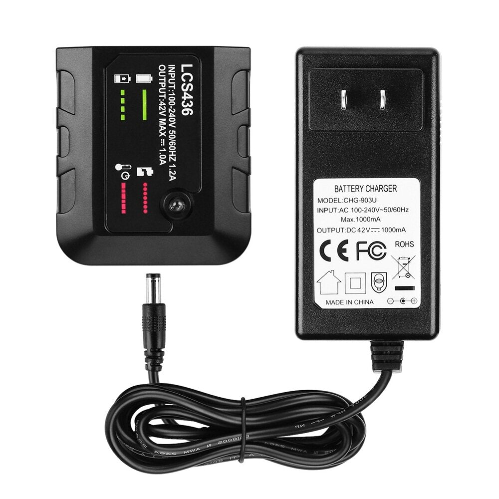 40V Tool Battery Charger for Black&Decker 40V Li-ion Replacement Battery LBXR36 LBX2040 with US EU UK AU Plug