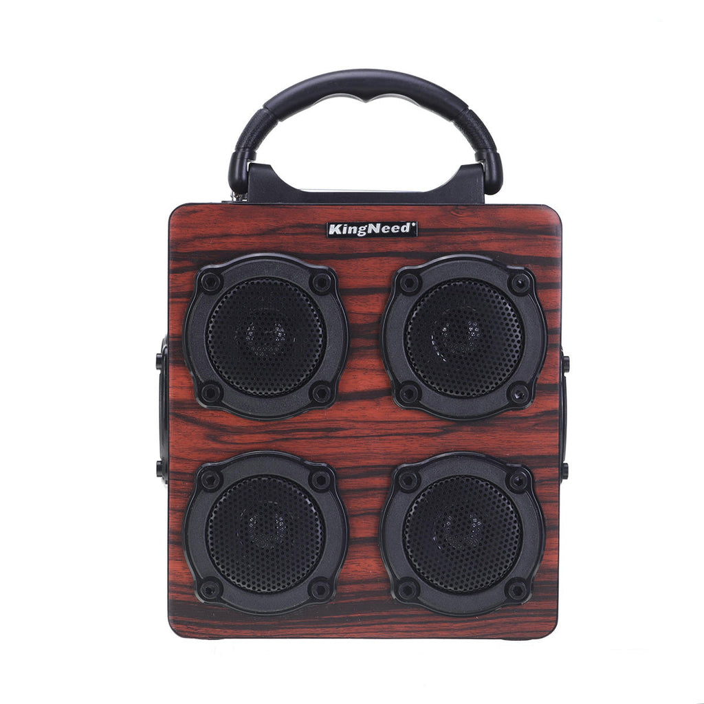 12W Bluetooth Speaker Wireless Stereo Four Louder Subwoofer Wooden Audio Desktop TF AUX Sound Box Music Player