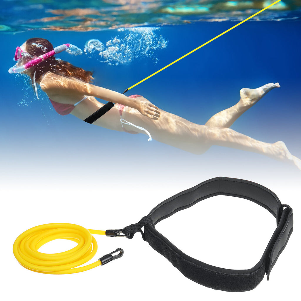 3/4x6x9m Yellow Swimming Resistance Bands Swim Training Belts Harness Static Swimming Exercise