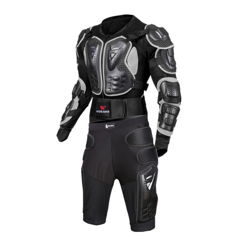 Motorcycle Body Armor Suit Motorcycle Jacket+Hip Protector+Gloves+Knee Pads Cycling Clothing