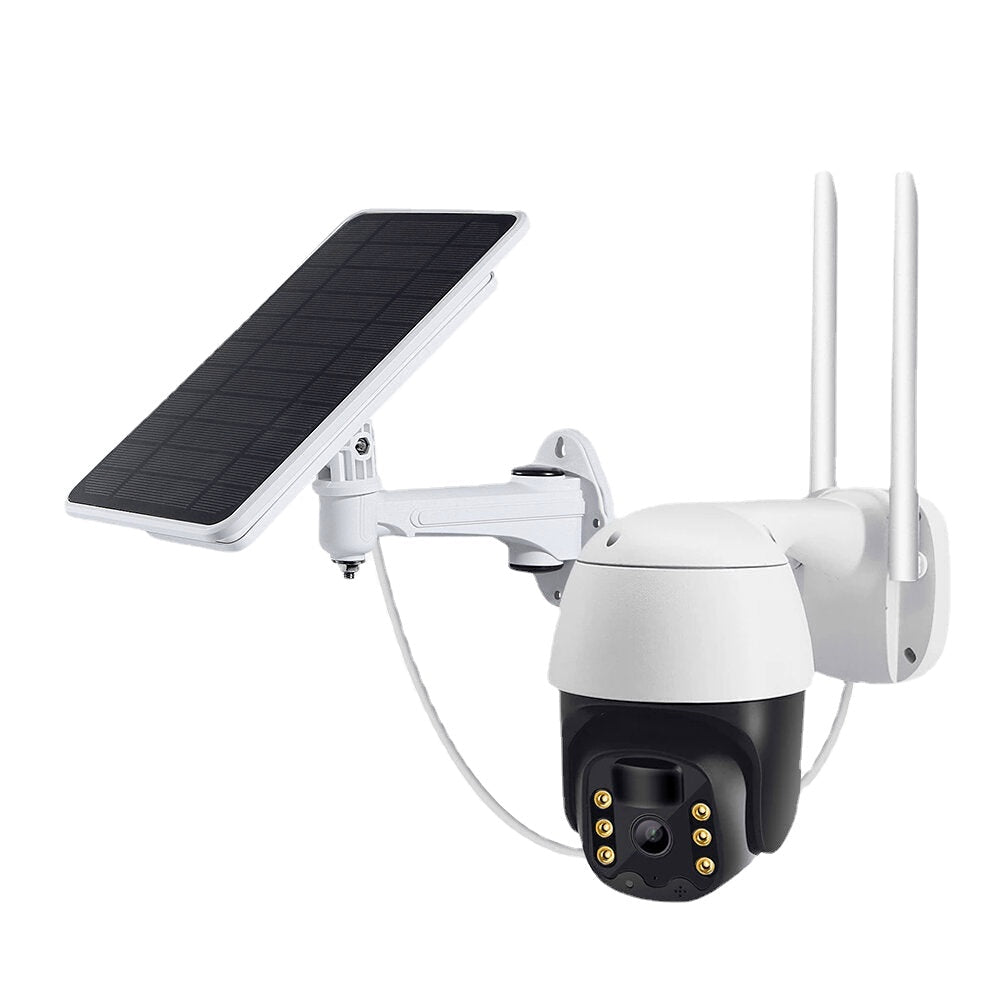 Solar Wifi Home Surveillance Camera With 2-way Audio Night Vision Human Motion Recognition IP66 Weatherproof App Remote Control