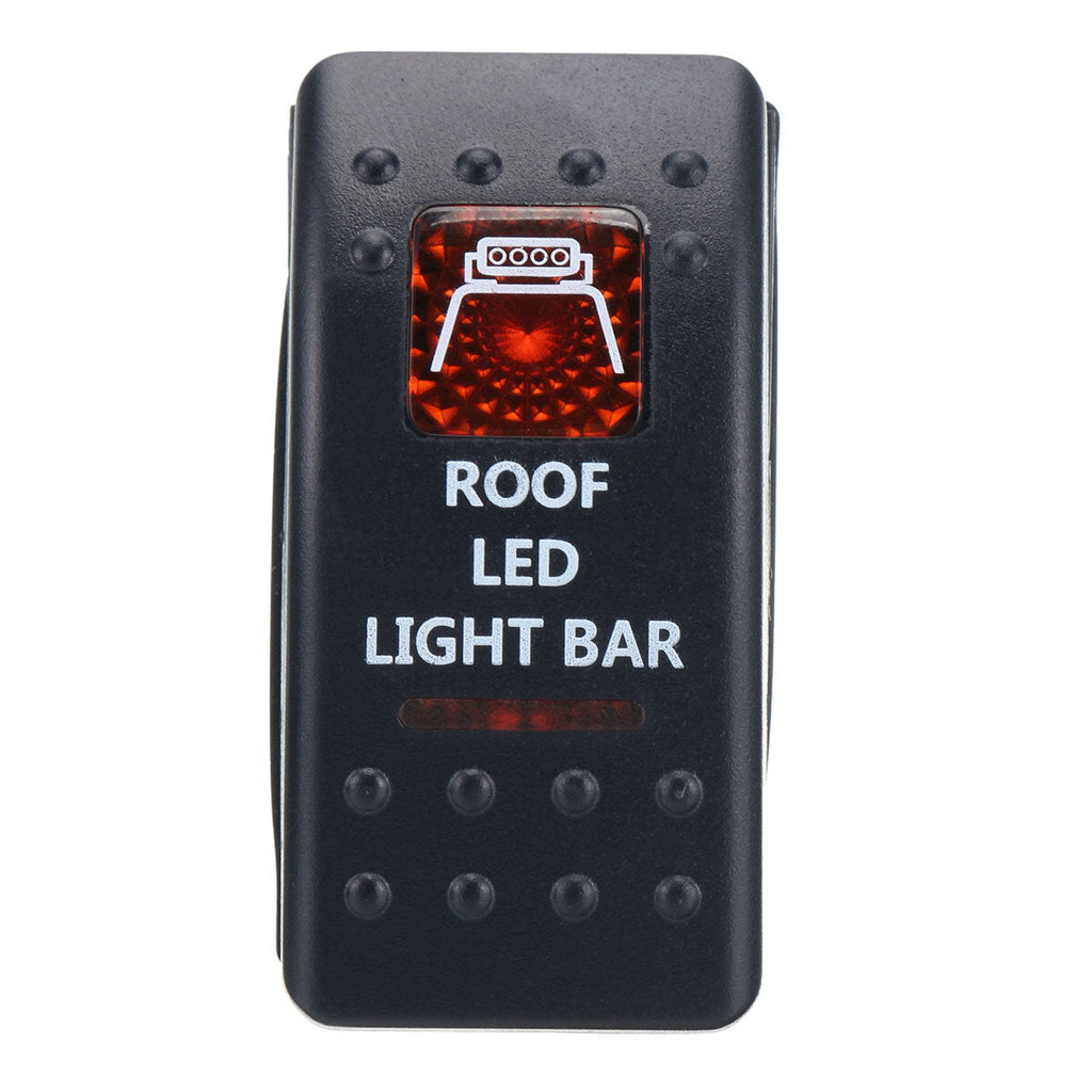 12V 20A Marine 5-Pin Rocker Switch Orange LED SPST ON-OFF Light Bar Waterproof