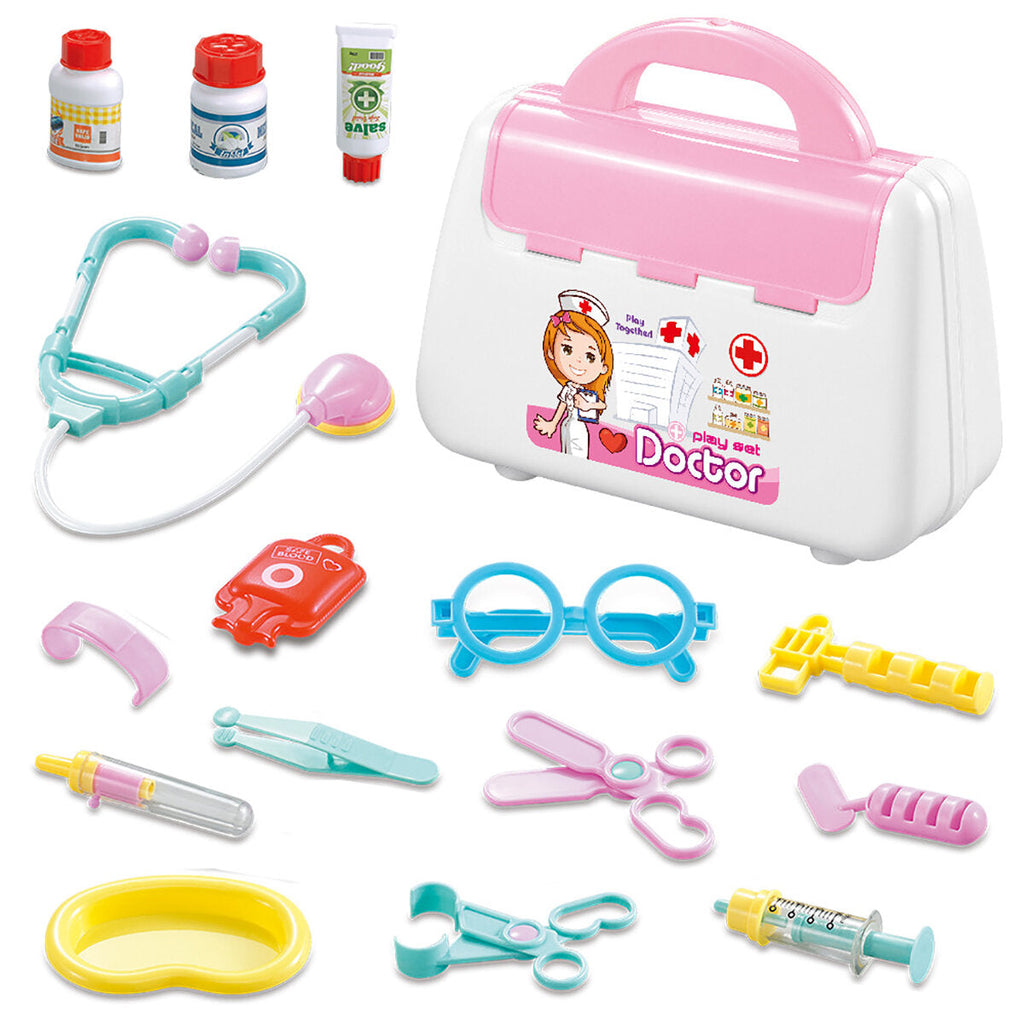 Simulation Pretend Doctor Nurse Role Play Education Toy Set with Carrying Box for Kids Gift