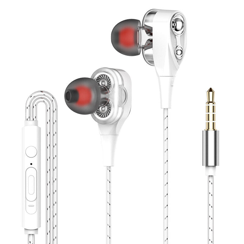 Dual Dynamic Driver Stereo Wired Earphone In-ear Headset Bass Gaming Earbuds for iPhone huawei