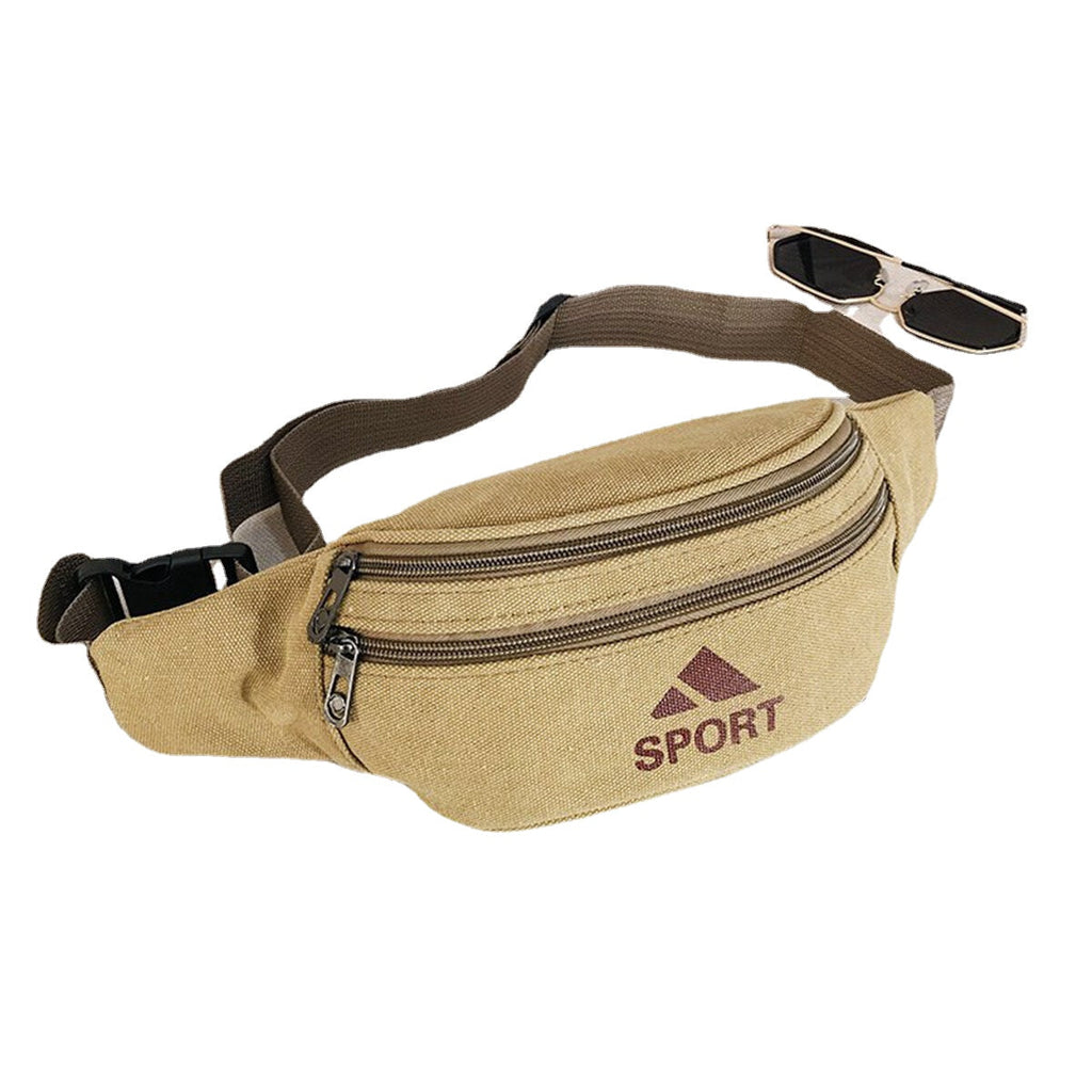 Men Canvas Waist Bag Outdoor Camping Hiking Traveling Sports Bag Storage Bag