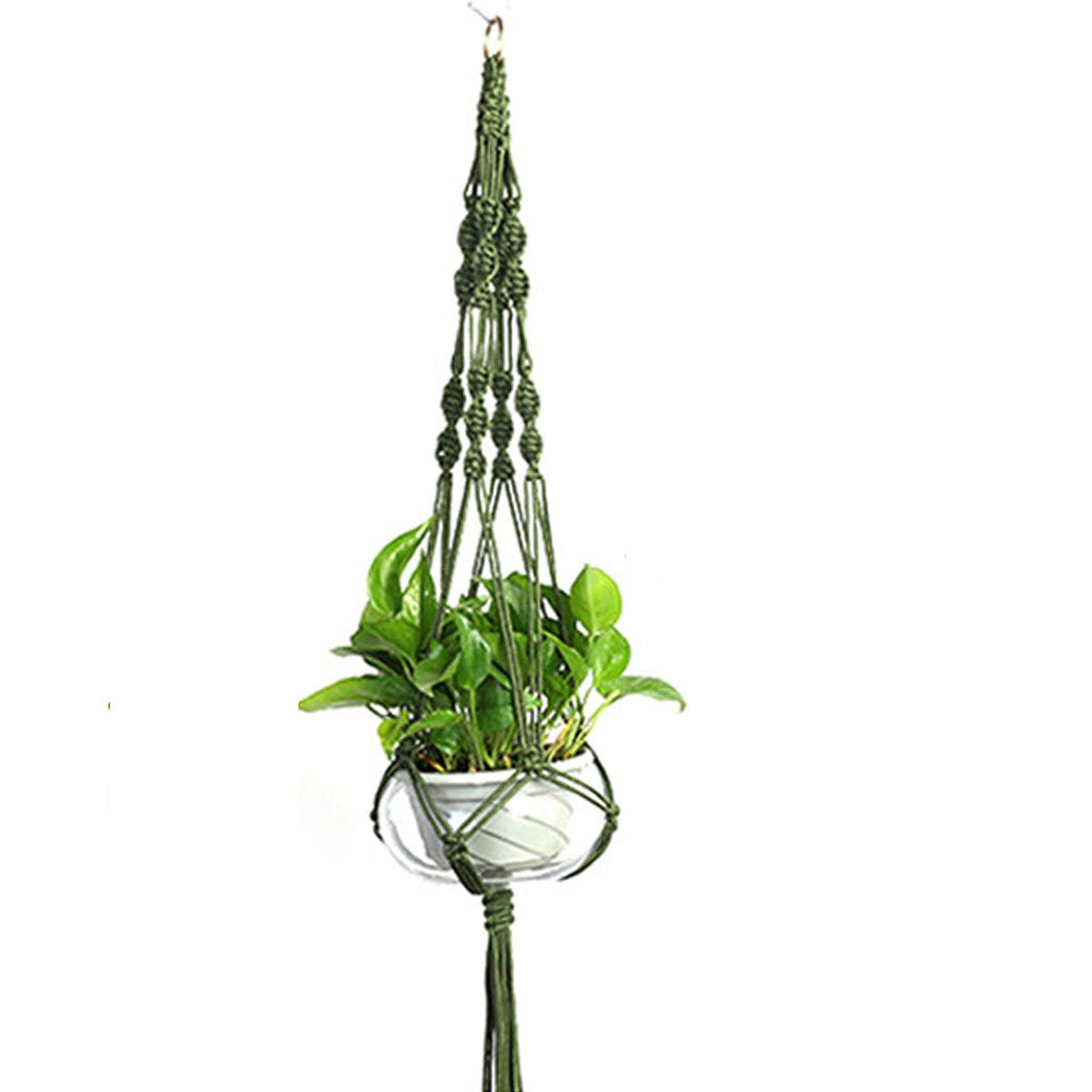 Nylon Rope Tassel Flower Pot Hanging Basket Net Knotted Rope Plant Holder