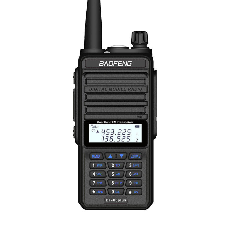 2800mah 8W Tri-band Radio Walkie Talkie 20 KM Waterproof UHF/VHF Transceiver 220MHz Radio Transmitter Black