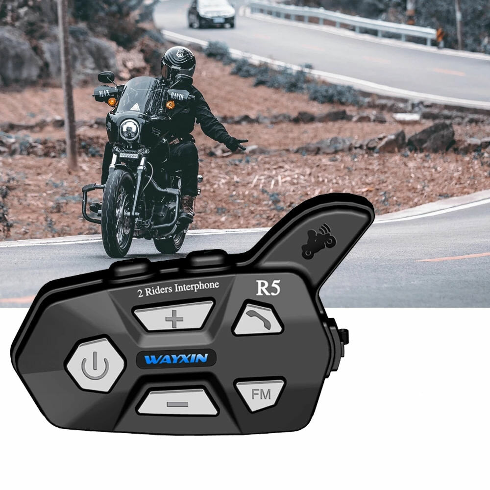 2pcs Bluetooth Intercom 2 Rider FM Motorcycle Bluetooth Helmet Intercom 1000M MOTO Interphone Helmet Headsets