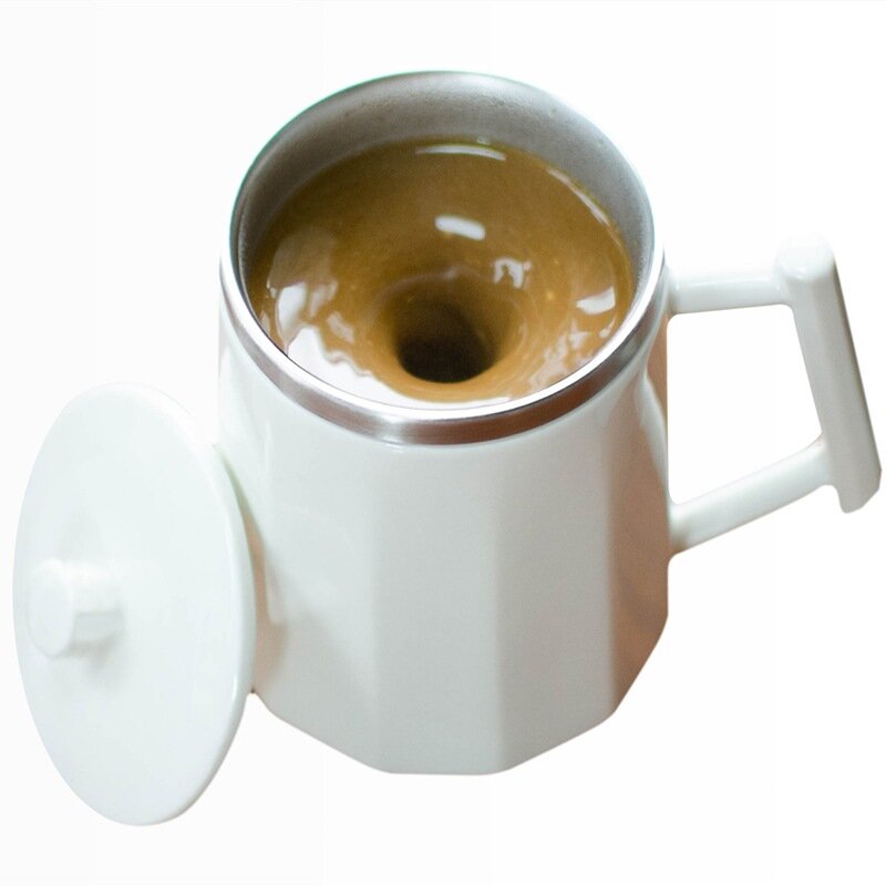 360ml Smart Automatic Self Stirring Ceramic Mug Milk Mixing Coffee Cup No Power Needed