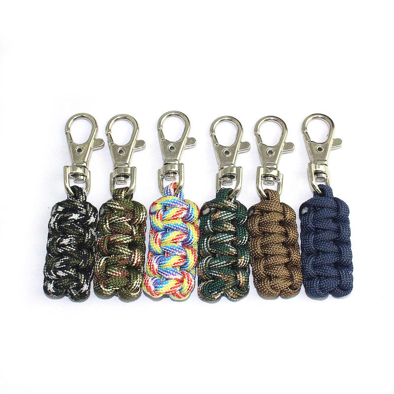 Outdoor EDC Mini Key Chain Key Ring Camping Emergency Survival Paracord Bracelet Tools Kit