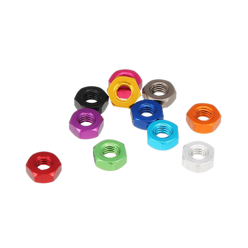 10pcs M3 Aluminum Alloy Hexagonal Hex Nut Lock Nut Multicolor