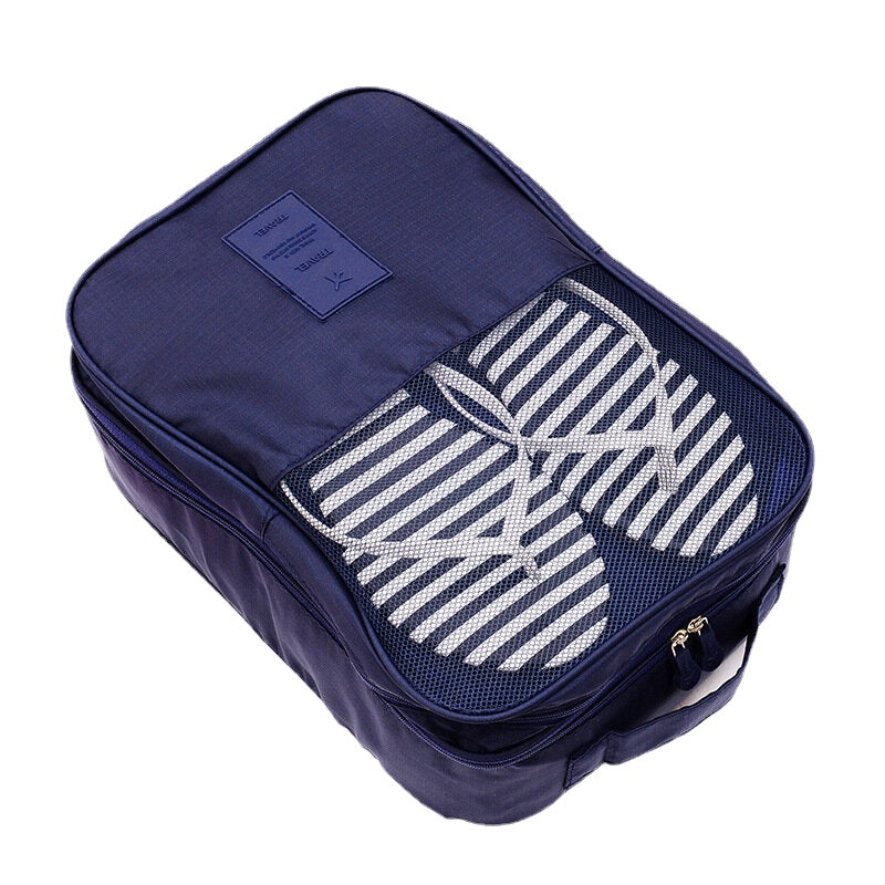 Nylon Shoe Storage Bag Double Layer Waterproof Portable Folding Pouch Case Organizer