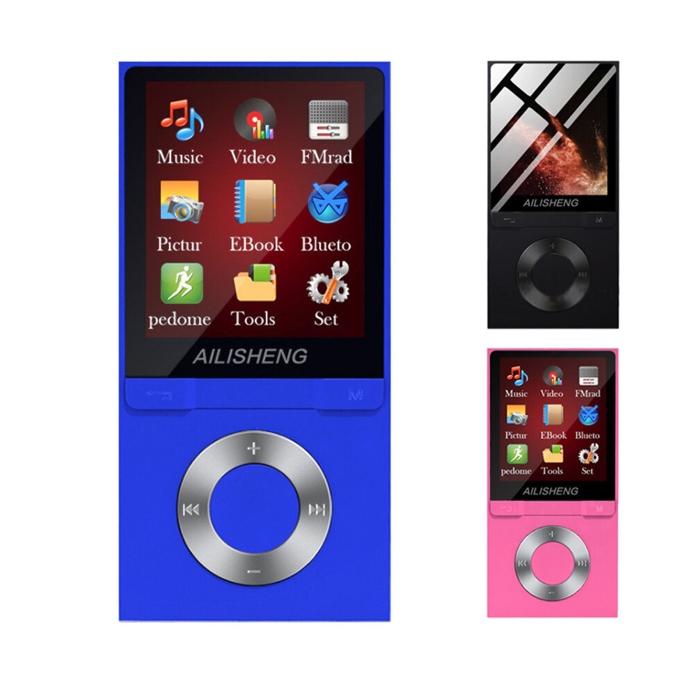 Portable 1.8 Inch TFT Screen 8GB Bluetooth MP4 Player Hi-Fi MP3 Music Audio Video Support Pedometer FM Radio E-book