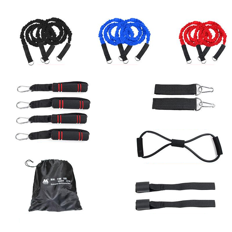 7/9/12/16/20 Pcs Fitness Resistance Bands Set Home Stretch Strength Training Yoga Pilates Exercise Tools