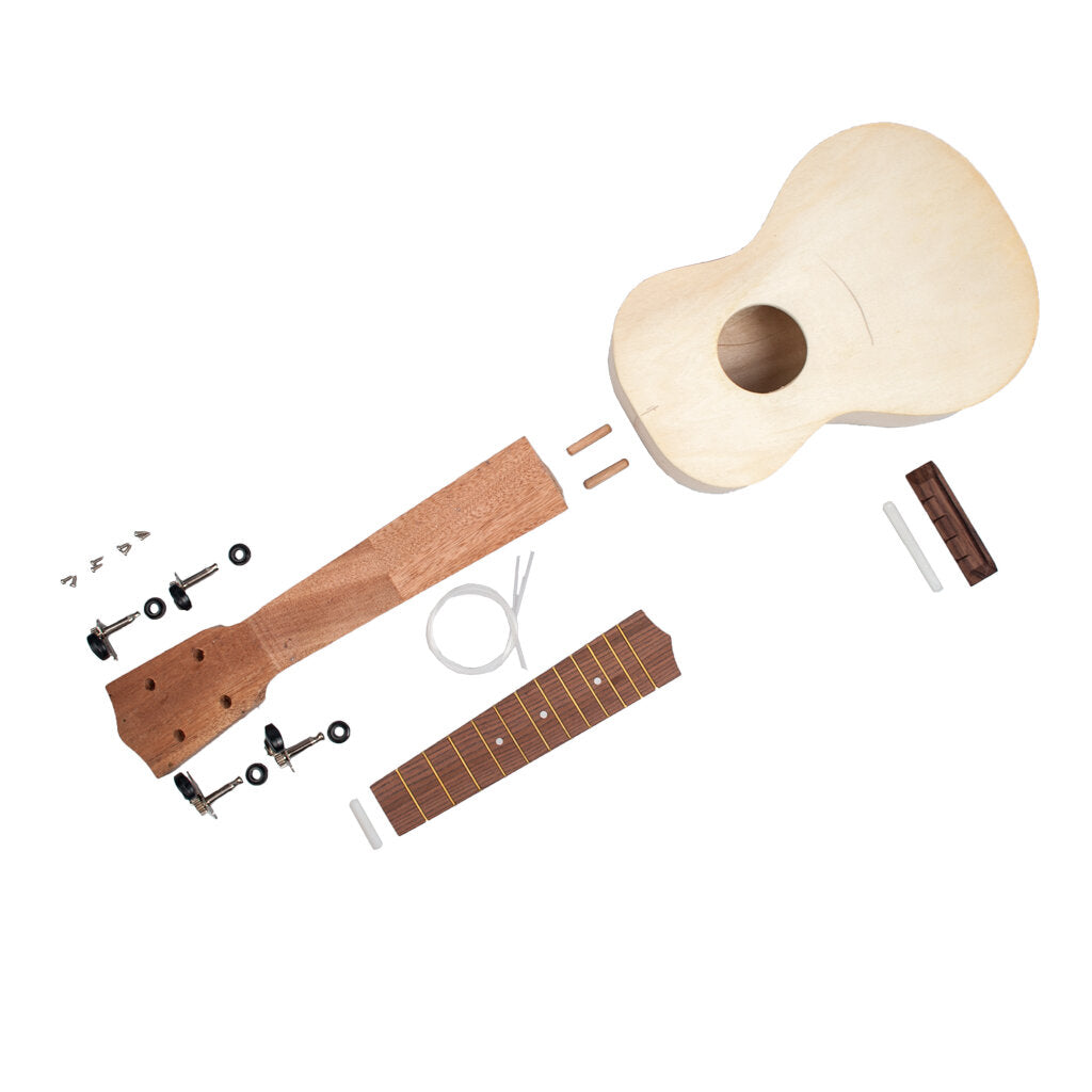 1 Set 21" Soprano Unfinished Ukulele DIY Kit Maple Plywood Body Hawaii Guitar Ukulele Handwork SET Support Painting