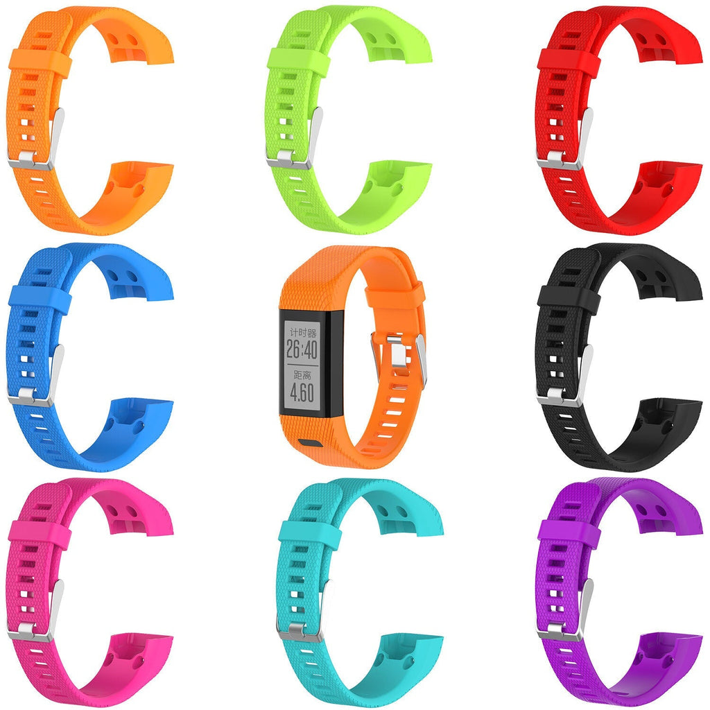 Texture Silicone Replacement Strap Smart Watch Band For Garmin Vivosmart HR+/Approach X10/X40