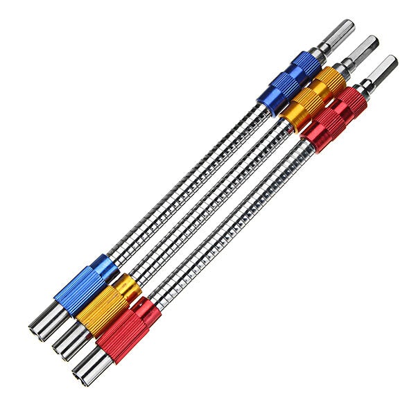 200mm Metal Flexible Extension Drill Shaft 1/4 Inch Hex Screwdriver Bit Holder