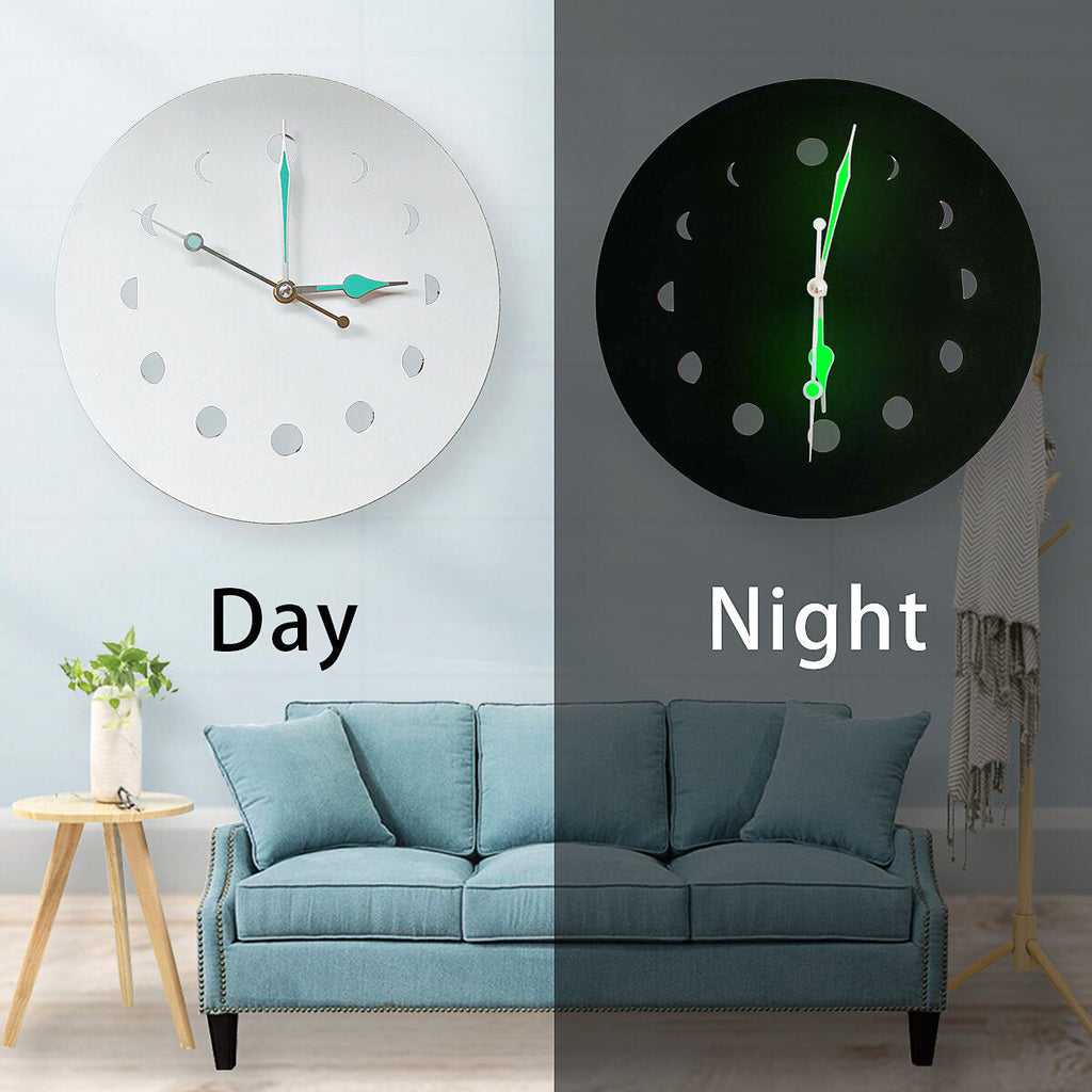 10 Inch Luminous Night Light Clock Non-ticking Wall Clock for Office/Living Room/Bedroom/Kitchen