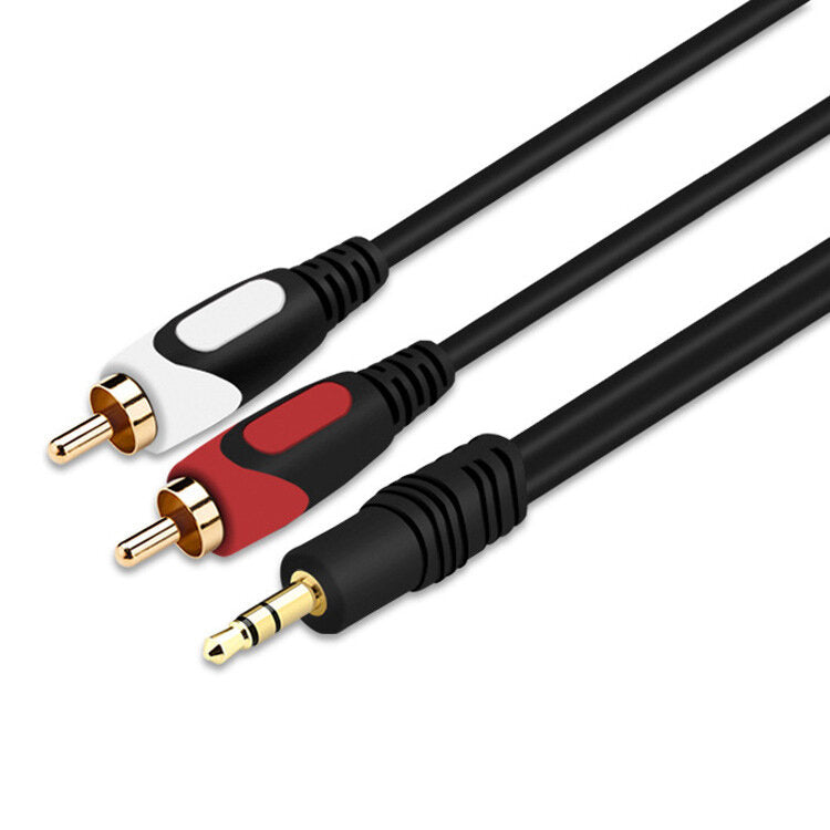 3.5mm to 2RCA Cable Pure Copper AUX Plug 2 RCA Computer Phone Output Power Amplifier Audio Cord