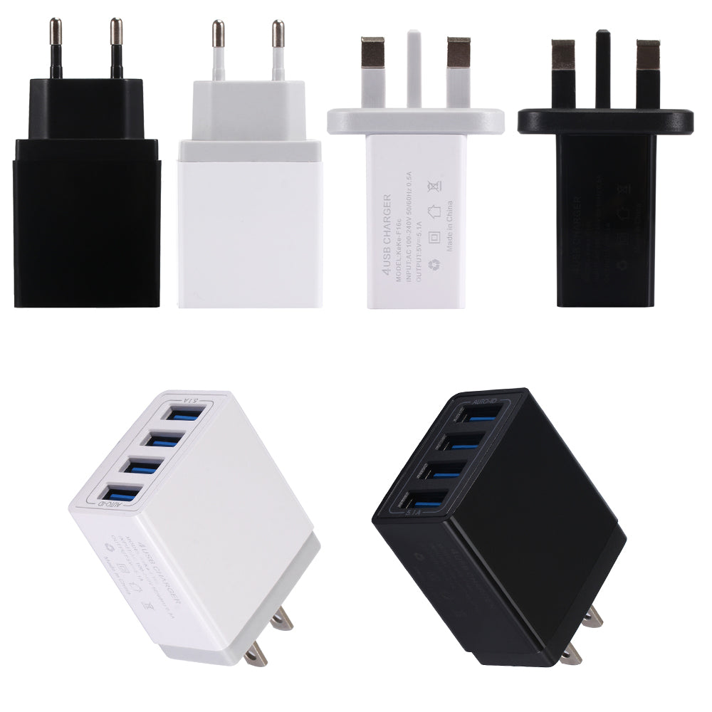 4 USB 5V 5.1A Travel Charger Power Adapter For Smartphone Tablet PC