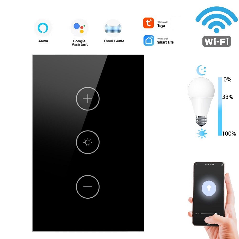 WiFi Touch Dimmer Switch Light APP EU/US Wireless Timer Remote Control with Alexa Google Home