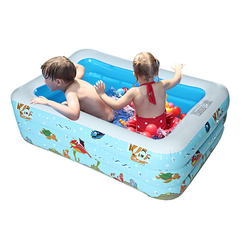 150x110x50cm Inflatable Swimming Pool Summer Outdoor Garden Family Kids Paddling Pools